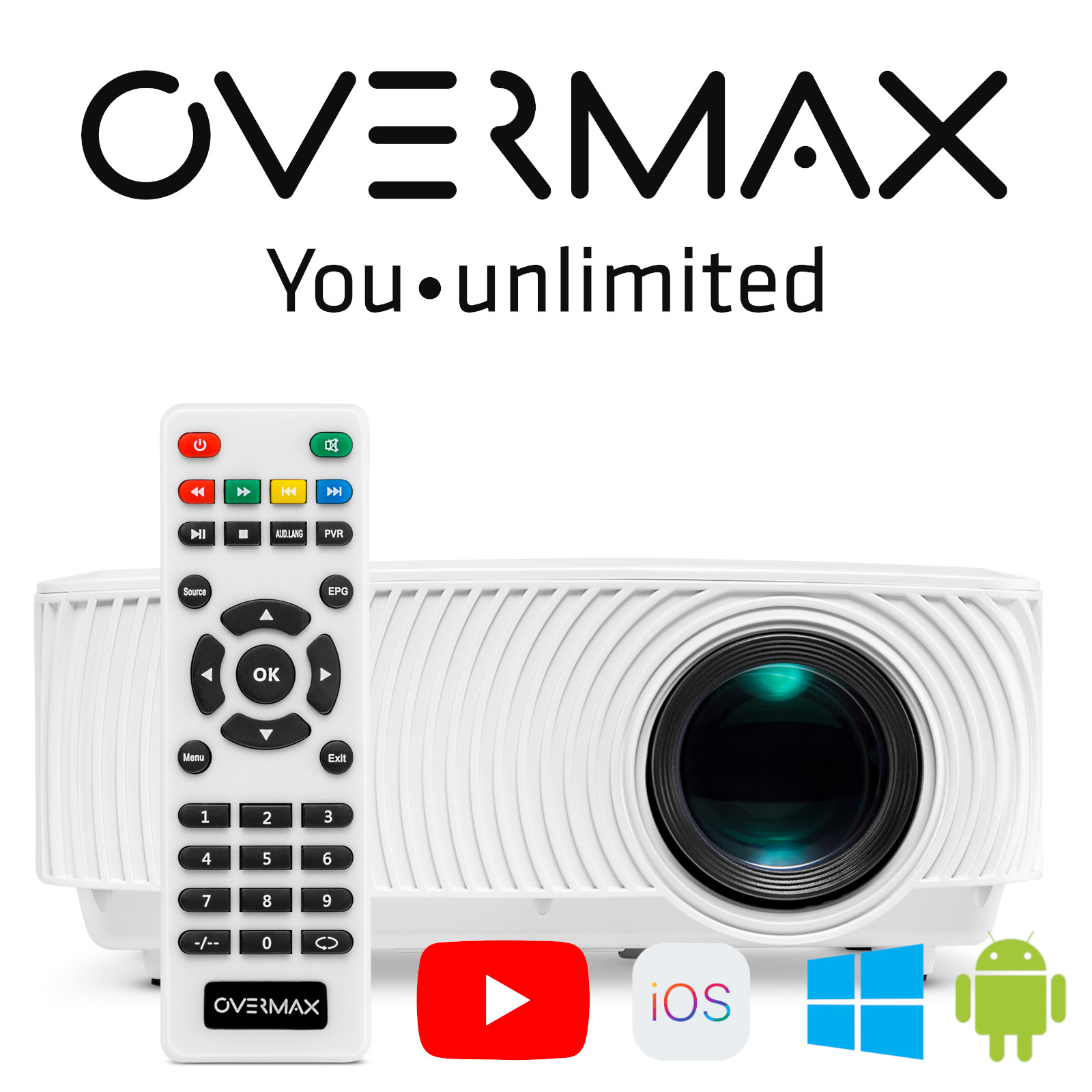 Beamer projektor OVERMAX LED Full HD Wifi Mini Android domáce kino TV hra
