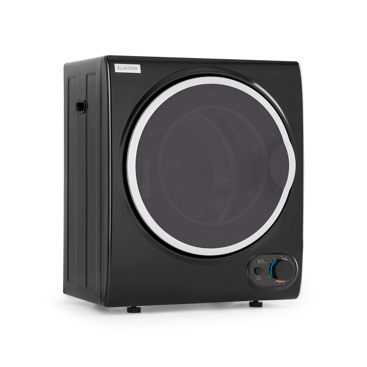 Klarstein Jet Set 2500 - Wäschetrockner, Ablufttrockner, Frontlader, 850 W, freistehend / Unterbau, , 2,5 kg, PTC-Heizelement, Wärmewahl bis 60 °C, Timer 20 bis 200 Minuten, Kompakt, schwarz 35