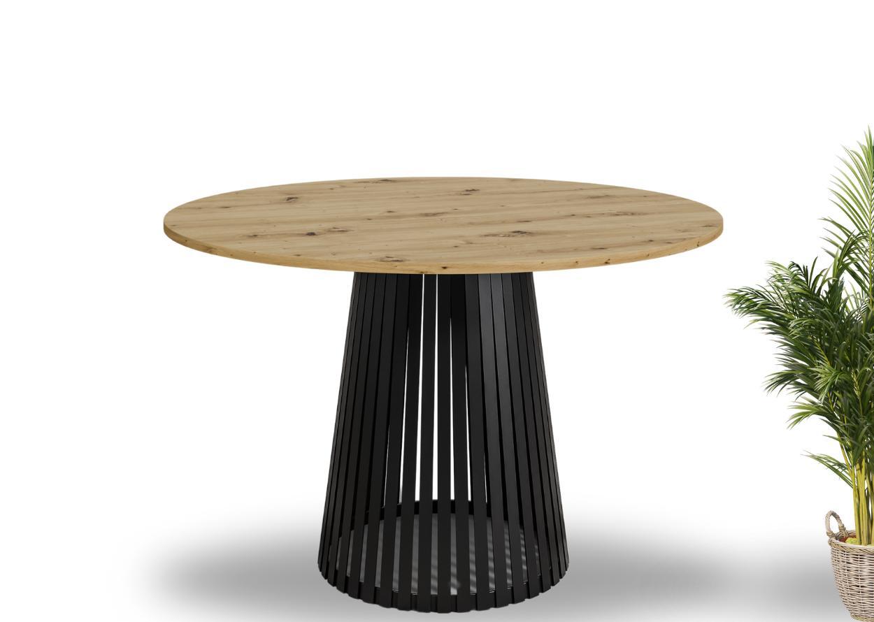 Runder Esstisch Viero 75 cm - Artisan Eiche - Metallgestell - moderner Küchentisch