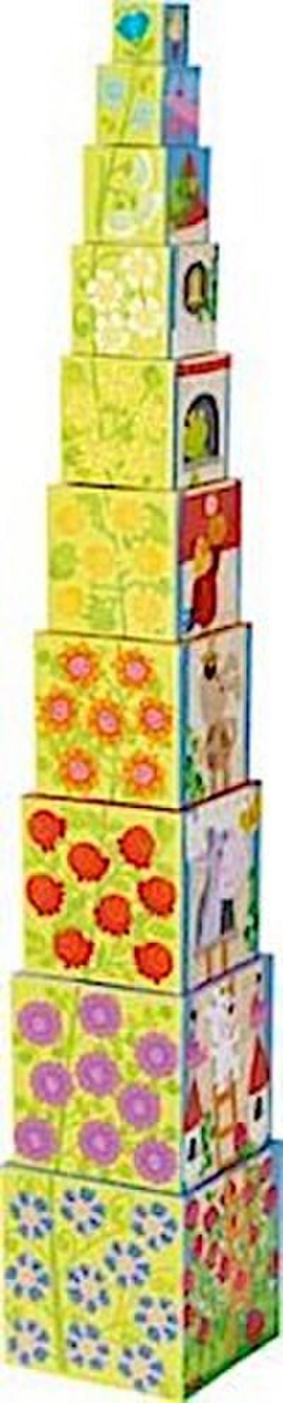 Haba 302030 Cubo Impilabile Rapunzel – Giocattolo In Legno Per Bambini, Qualità Made In Italy