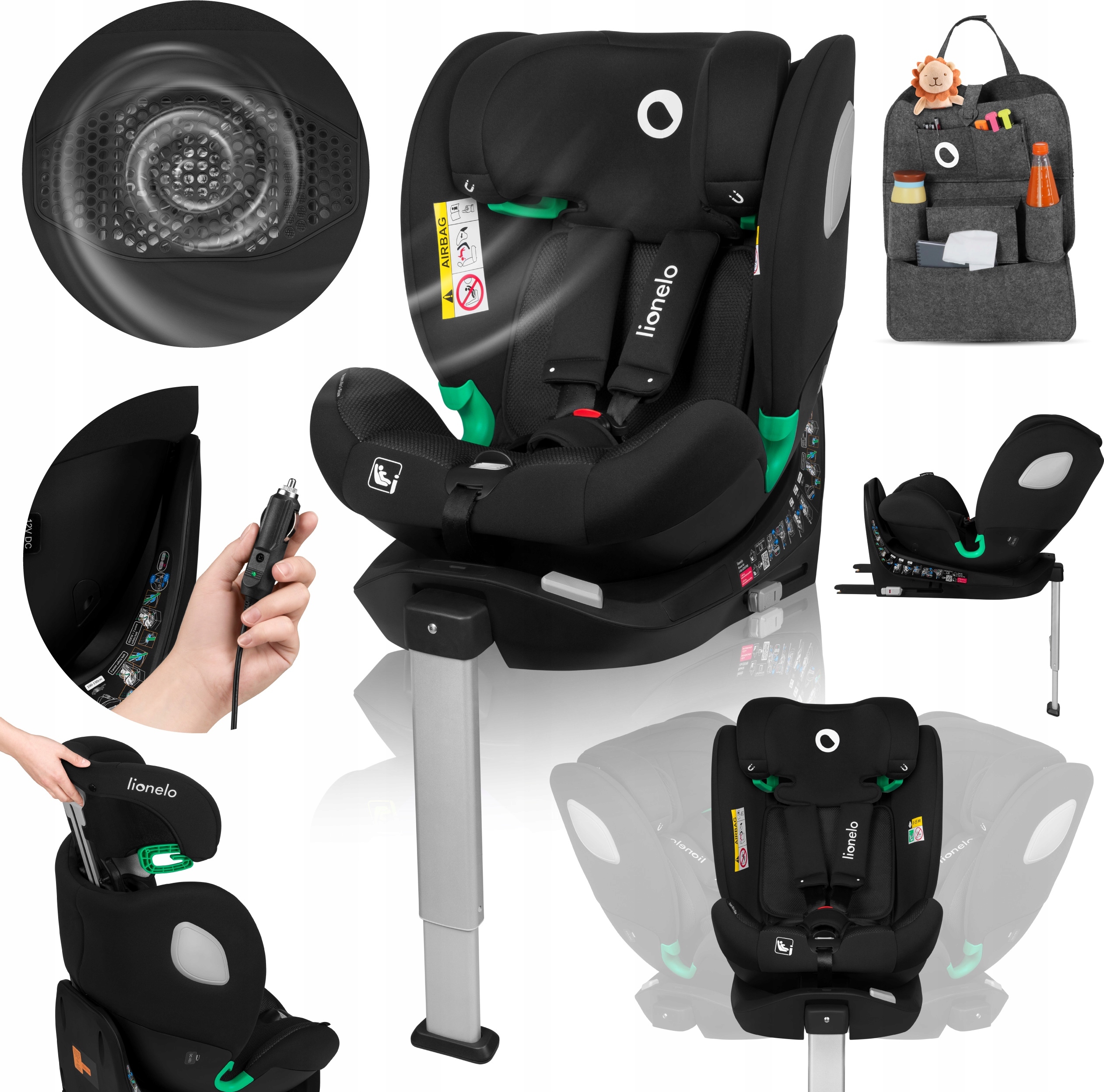 I-Size Autositz Mit Air-Flow-System, 360° Drehbare Isofix-Basis