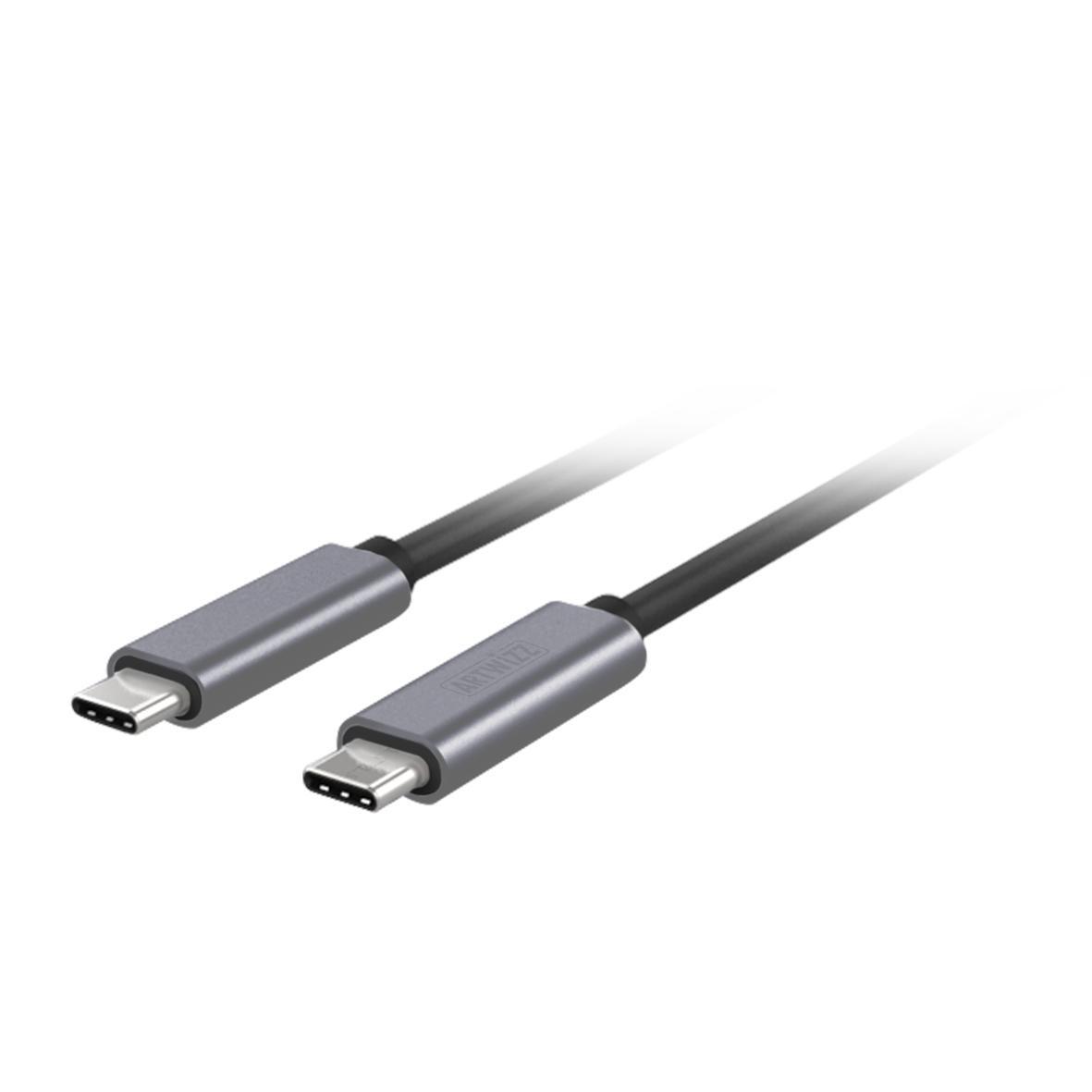 Vysokorýchlostný kábel Artwizz USB-C na USB-C samec - titánový (1 m)