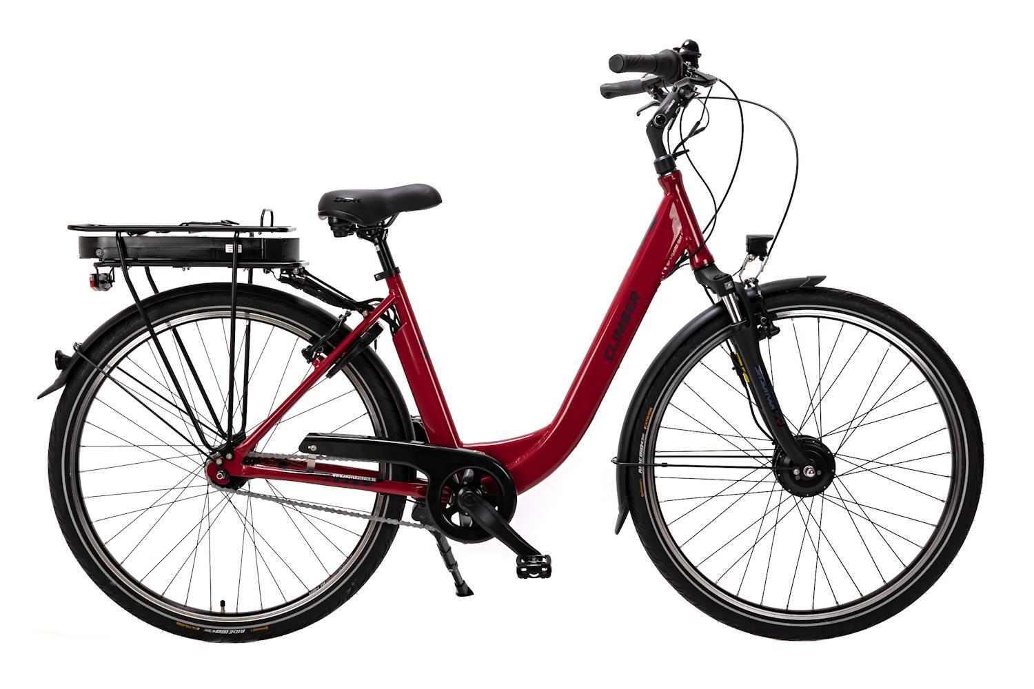 Sprick 28 Zoll E Bike CLIMBER Elektro Fahrrad City Bike Shimano 7 Gang 36V 13Ah weinrot