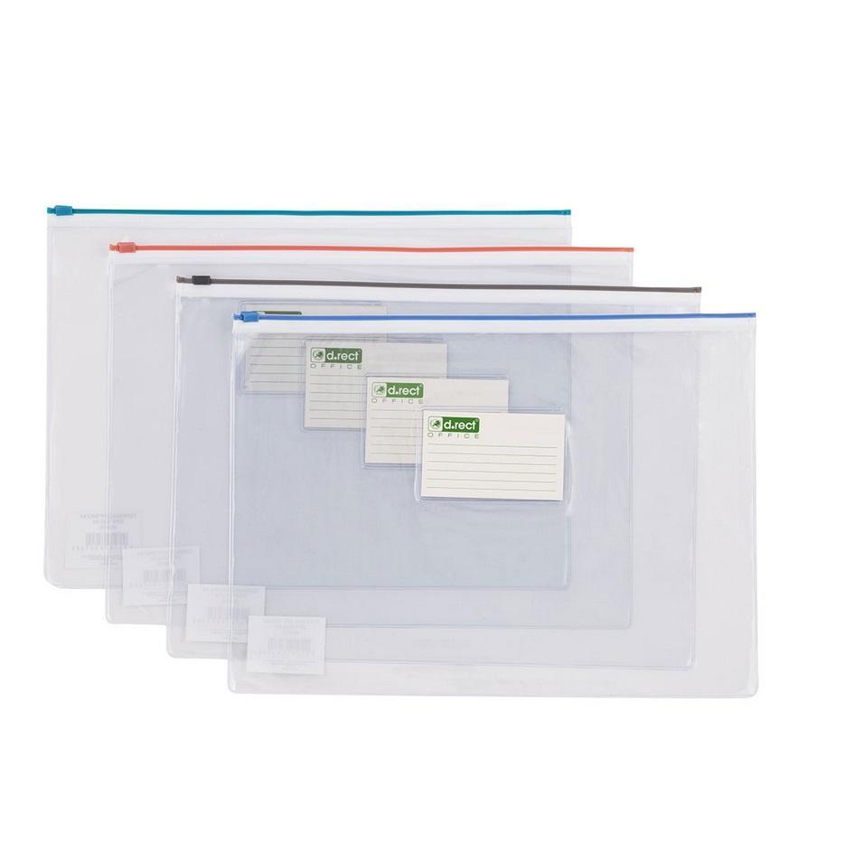 4U-Onlinehandel Dokumententasche Zip Bag PVC A4 LV-10095-T