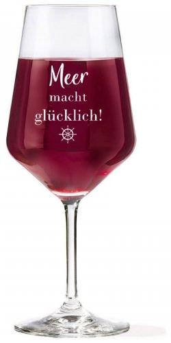 Gilde Weinglas Wellenglück Meer macht Glücklich Glas 52900