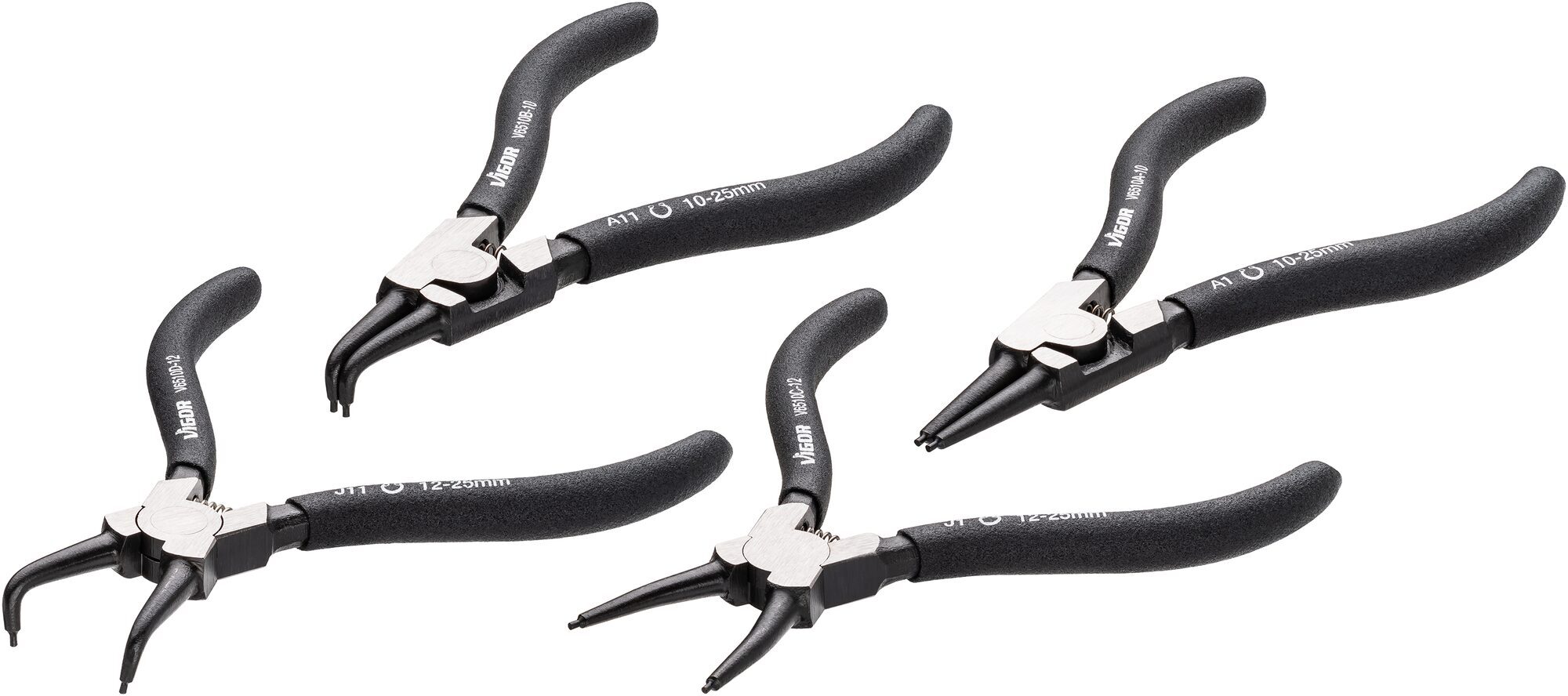 VIGOR Sicherungsringzangen Satz 140 mm V6510-10/4 4-teilig Anzahl Werkzeuge: 4