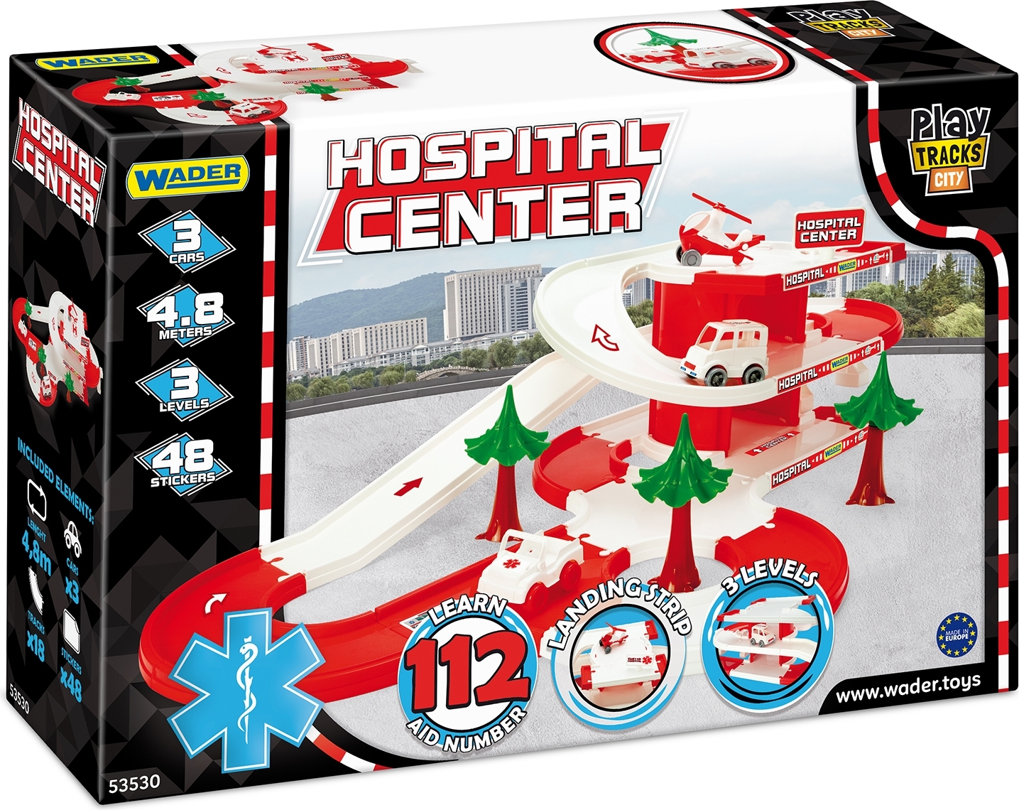Wader Play Tracks City- Krankenhaus Spielset 4,8 m 53530