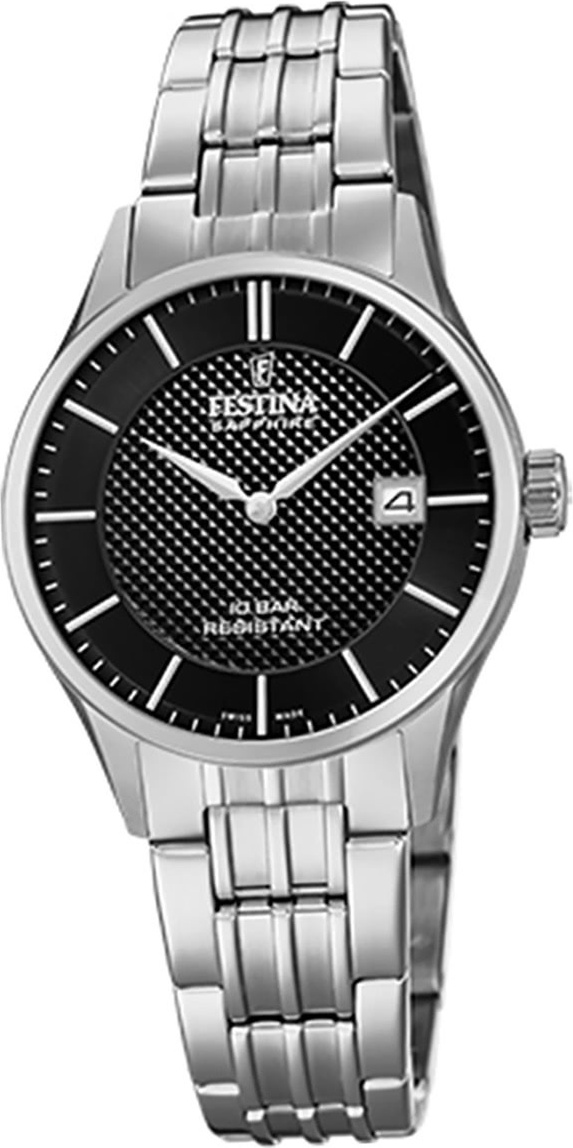 Dámske náramkové hodinky Festina F20006/4 z nehrdzavejúcej ocele strieborné Swiss Made D2UF20006/4