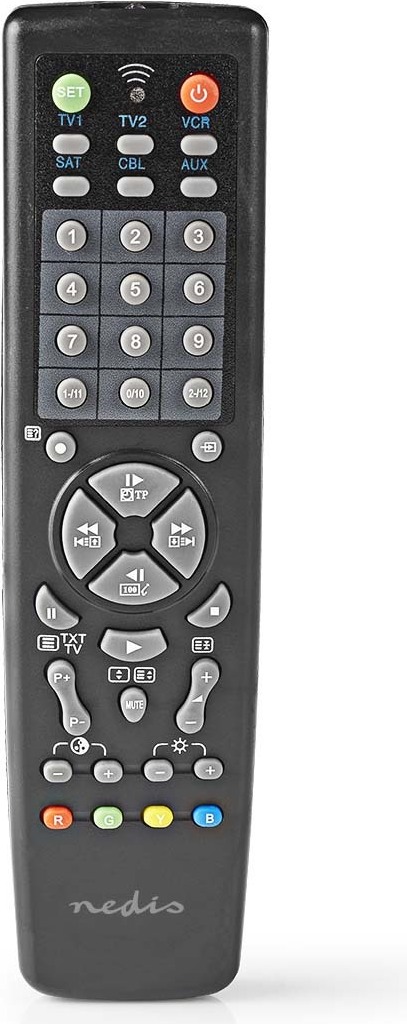 Nedis Universal-Fernbedienung - Programmierbar - 10 Geräte - Speichertasten / TV Guide-Taste - Infrarot - Schwarz TVRC2200BK