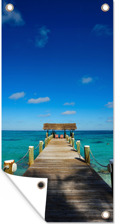 MuchoWow® 30x60 cm Outdoor-Poster Gartendeko Sichtschutz Garten Poster für den Garten Bootssteg auf den Bahamas 133|313184096
