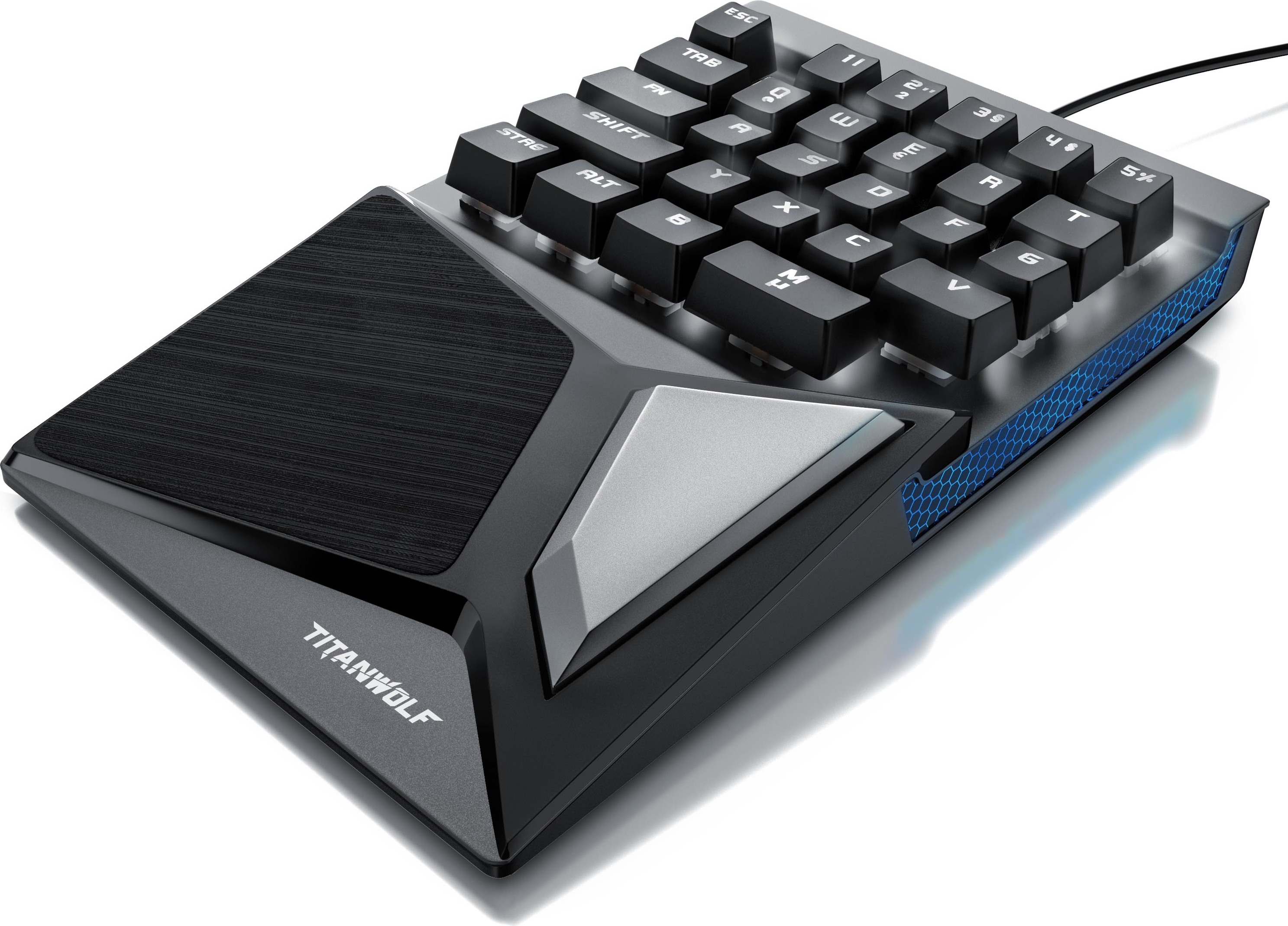 Titanwolf Gaming-Tastatur, mechanische Keypad Tastatur mit 28 Tasten, Gaming Einhandtastatur 303357
