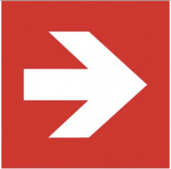 MBS FIRE Schild Richtungspfeil ISO 7010