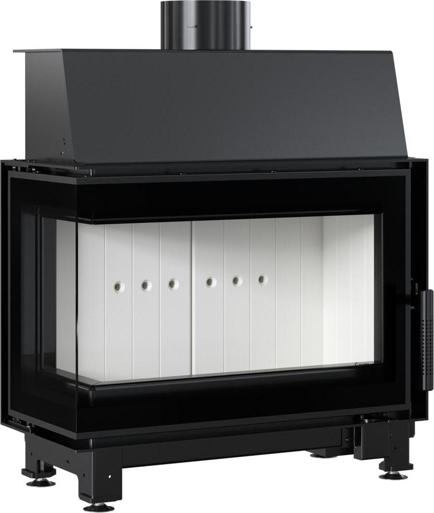 Oceľový krb KRATKI SIMPLE ľavý 6 kW Ø 150 samozatváracie dvierka