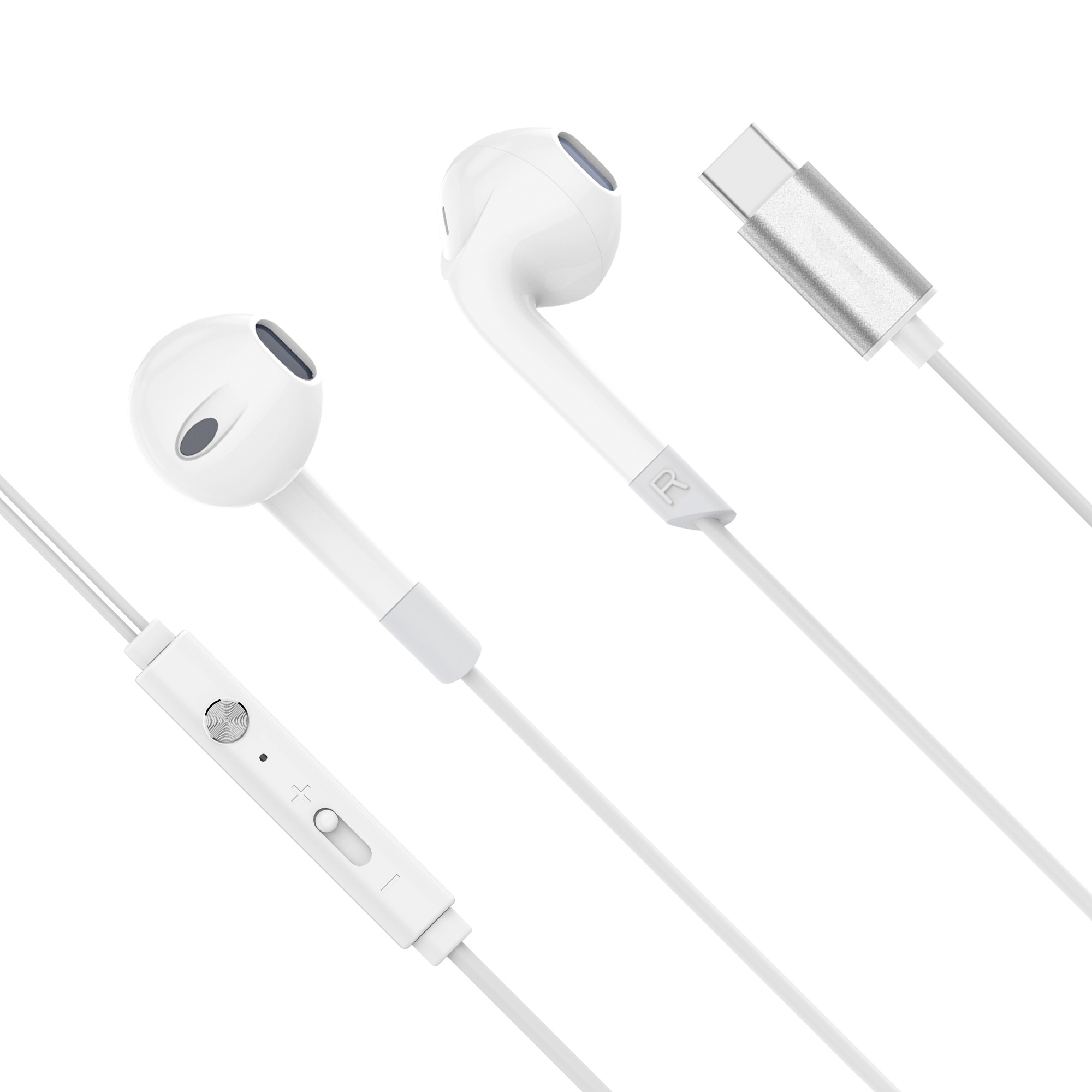 Slúchadlá do uší s mikrofónom pre USB-C Kruger&Matz C2 biele