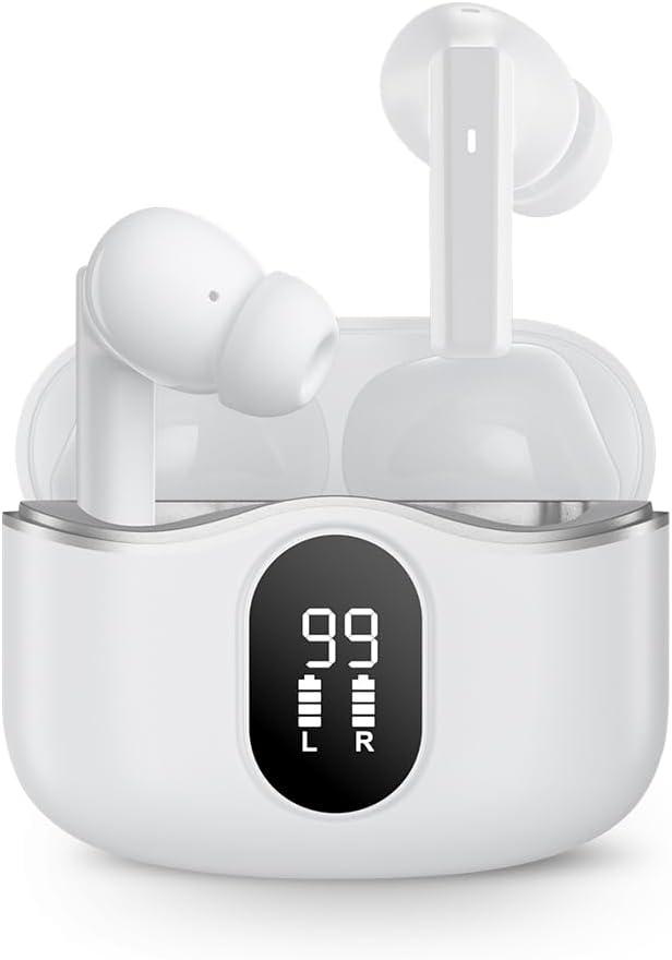 SLuB Kabelloser Kopfhörer Bluetooth 5.4, ANC+ENC, Null Latenz, Getrennte Ohrhörer, Klangverstärker, Ideal für Senioren, Touch-Steuerung, Wasserdicht