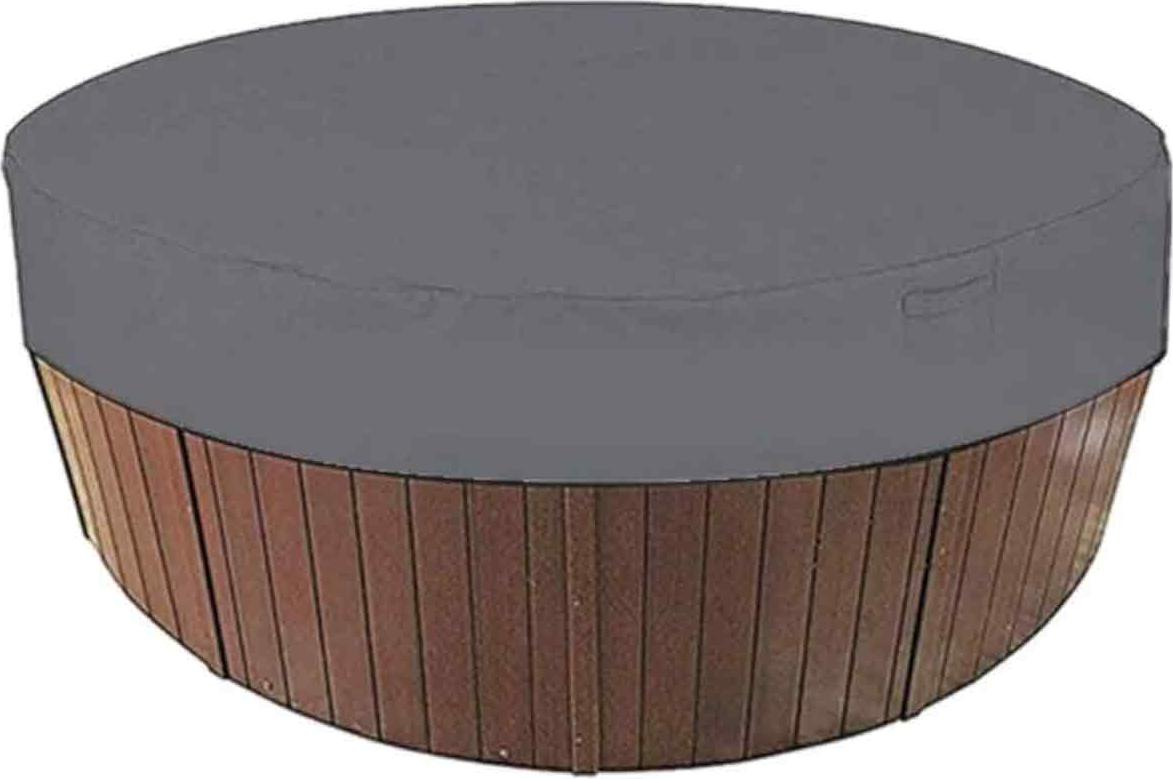 JedBesetzt Runde Poolabdeckung, Solar-Poolabdeckung, 100 % UV-beständige, wasserdichte Spa-Schutzabdeckung, 190T für Outdoor-Spa-Badewanne, 200 x 30 cm (Grau) K-MM-26114-33