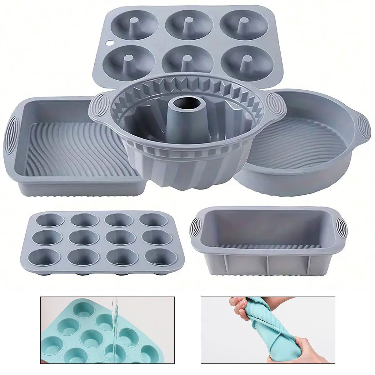 3er-Set Taschenkuchenformen - Weihnachtsbaum, Stern & Handschuh Aus ABS