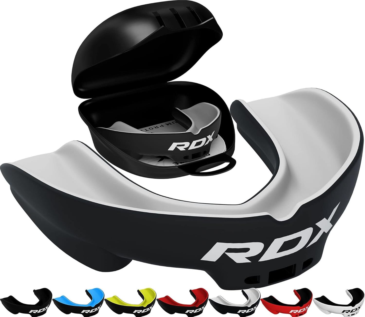 RDX Zahnschutz, Boxen, MMA, Mundschutz, Kickboxen, Mundstück, Zahnschutz, Kieferschutz mit Etui, Muay Thai, Kampfsport, Rugby, Hockey, Fußball GGS-3WA