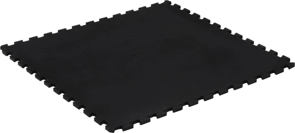 vidaXL Gummi-Bodenfliese Schwarz 12 mm 100x100 cm 155673