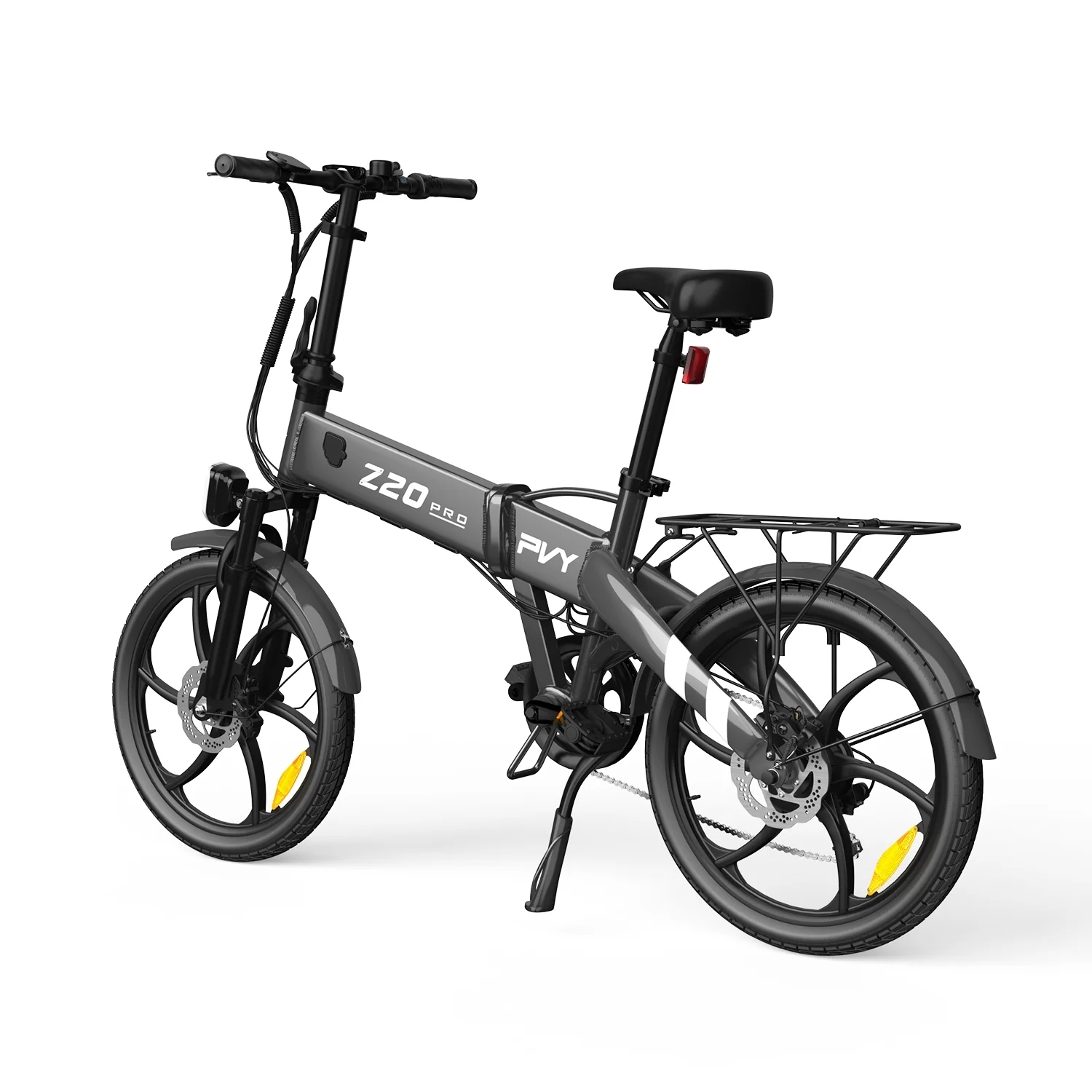 Elektrický bicykel PVY Z20 Pro - 250W motor 36V10.4AH batéria dojazd 80KM mechanické kotúčové brzdy - sivá