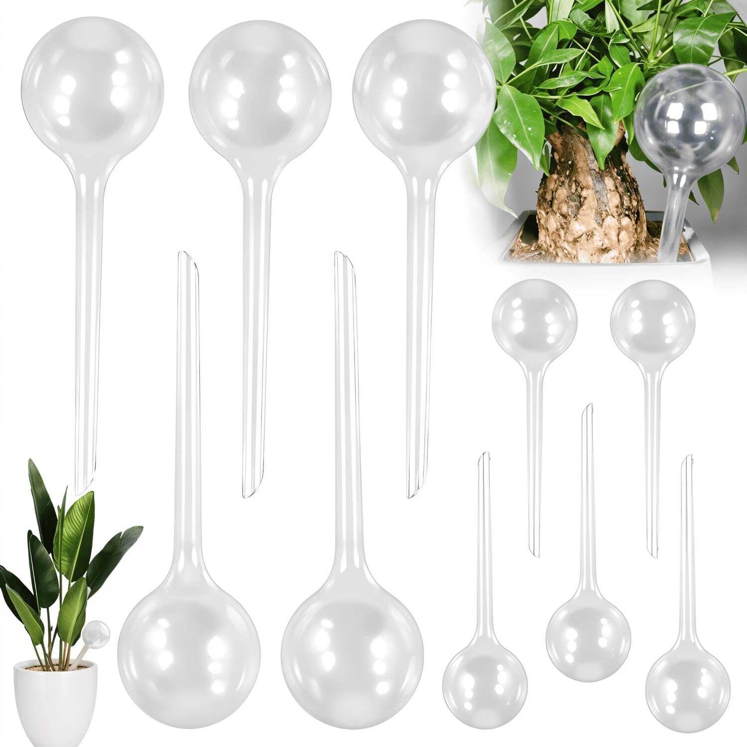 Hayaww Lot De 6 Boules D'Arrosage Auto Pour Plantes - Irrigation Goutte à Goutte PVC, Intérieur Extérieur, Arrosage Vacances