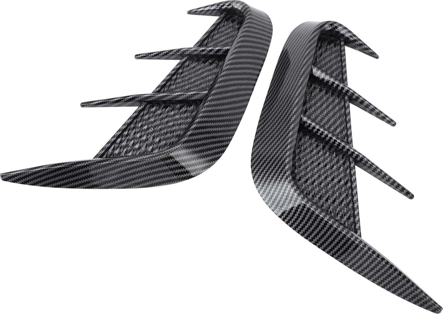 Gistuch 1 Paar seitliche Lüftungsschlitze, universal, links und rechts, Markierungs-Luftabdeckung, dekorative Aufkleber für Serie E90, Kohlefaser-Stil