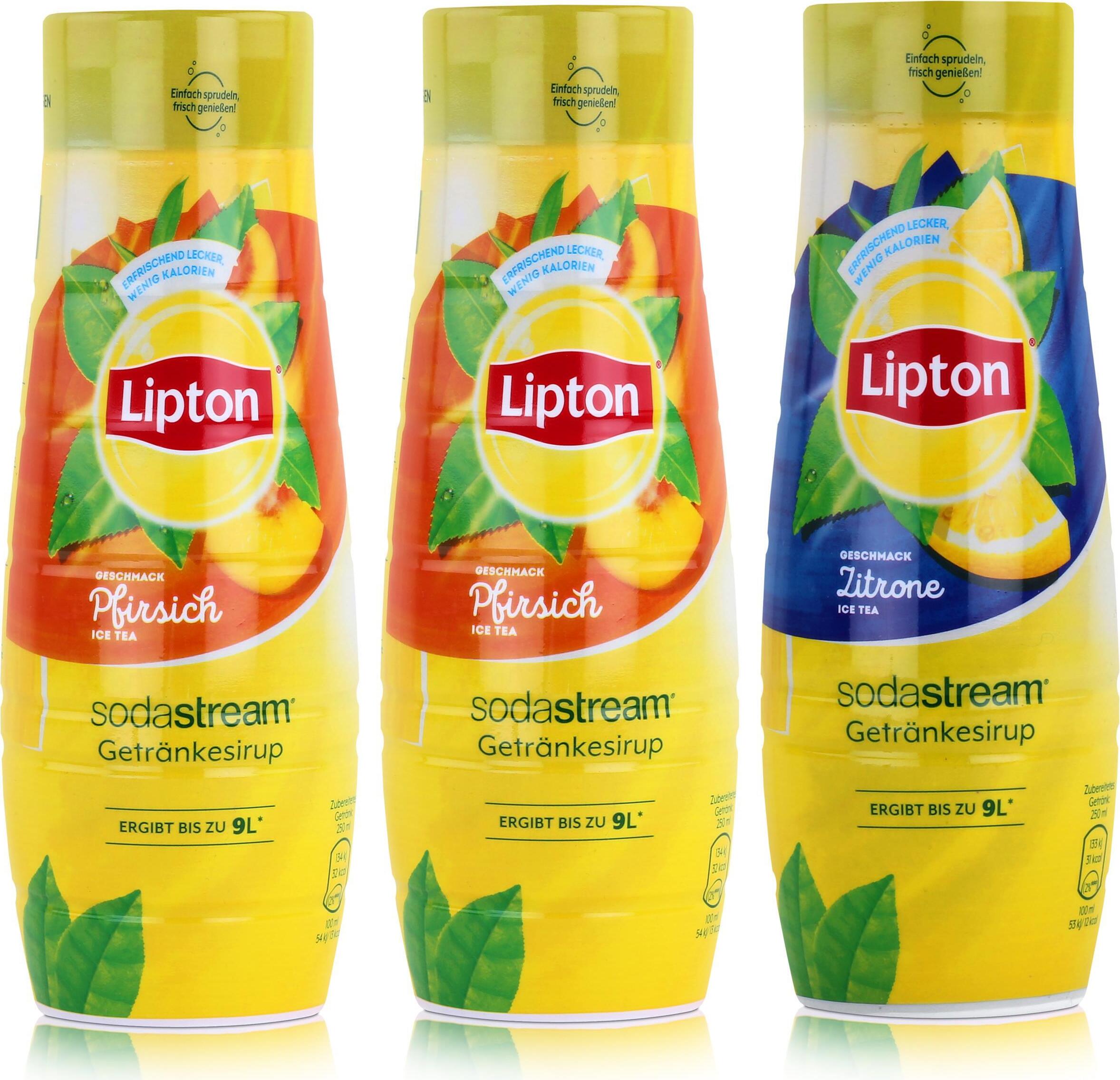 SodaStream Sirup-Bundle 2x Lipton Pfirsich & 1x Lipton Zitrone je 440ml