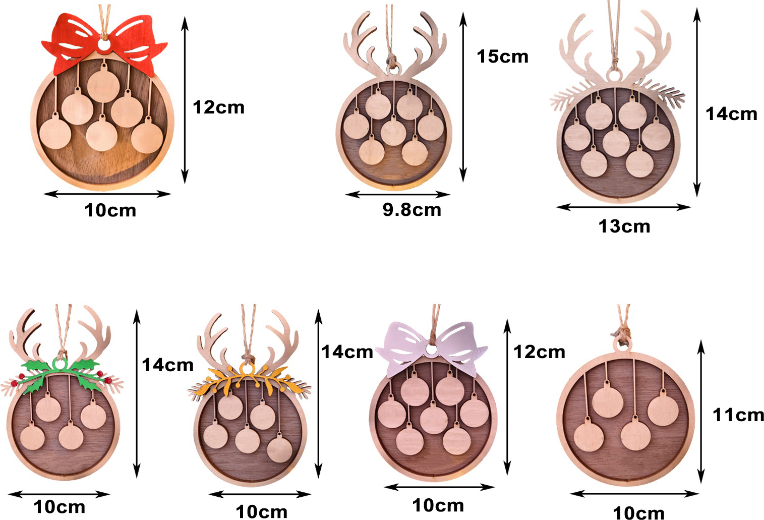 Stuttg Weihnachtsanhänger mit gravierbarem Namen, langlebiges Holz-Hängebrett-Ornament für festliche Feiertagsdekoration 3854975