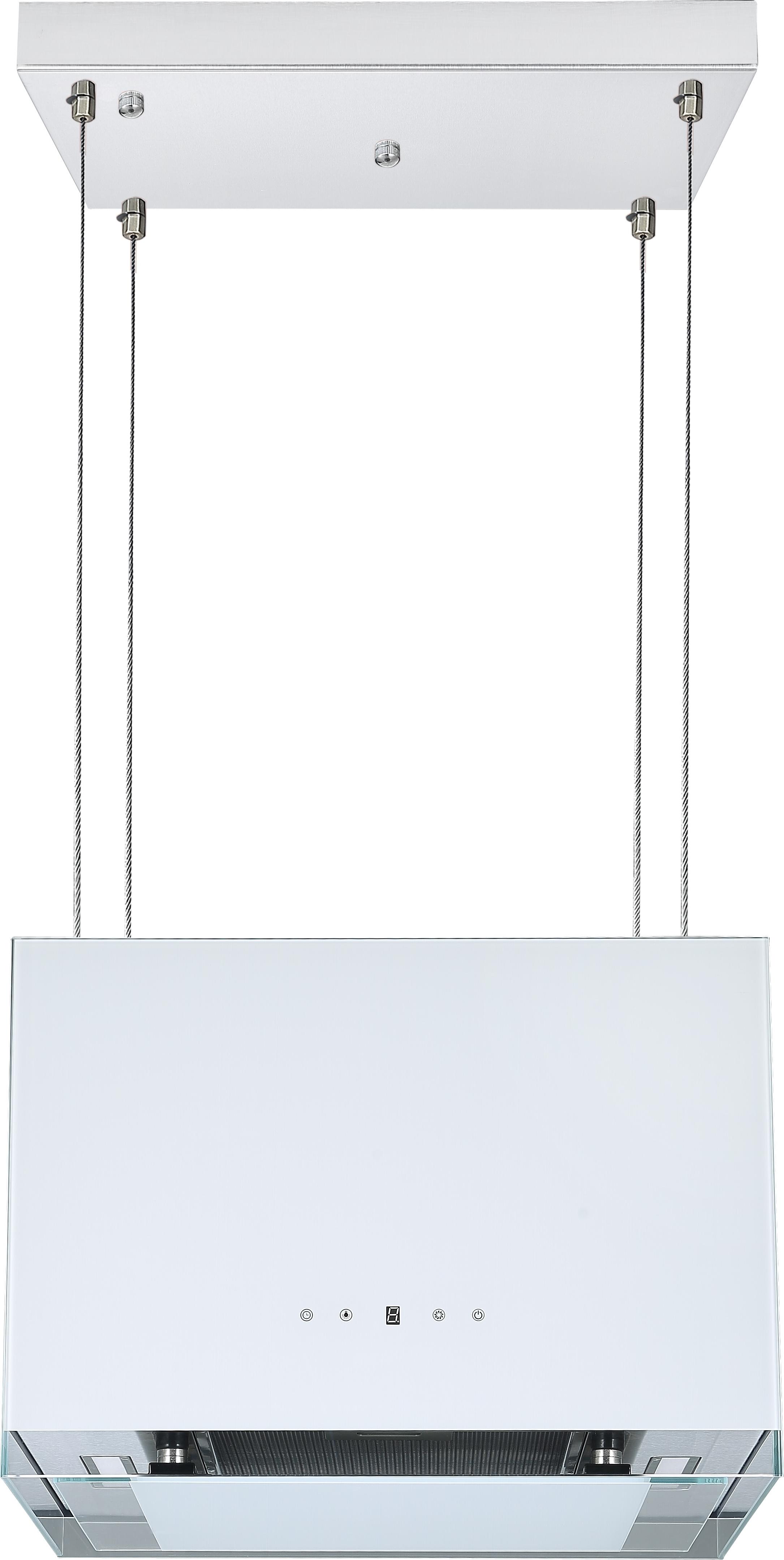 Dunstabzugshaube Inselhaube 50 cm freihängend Designhaube Weiß Touch Respekta CH11050IW