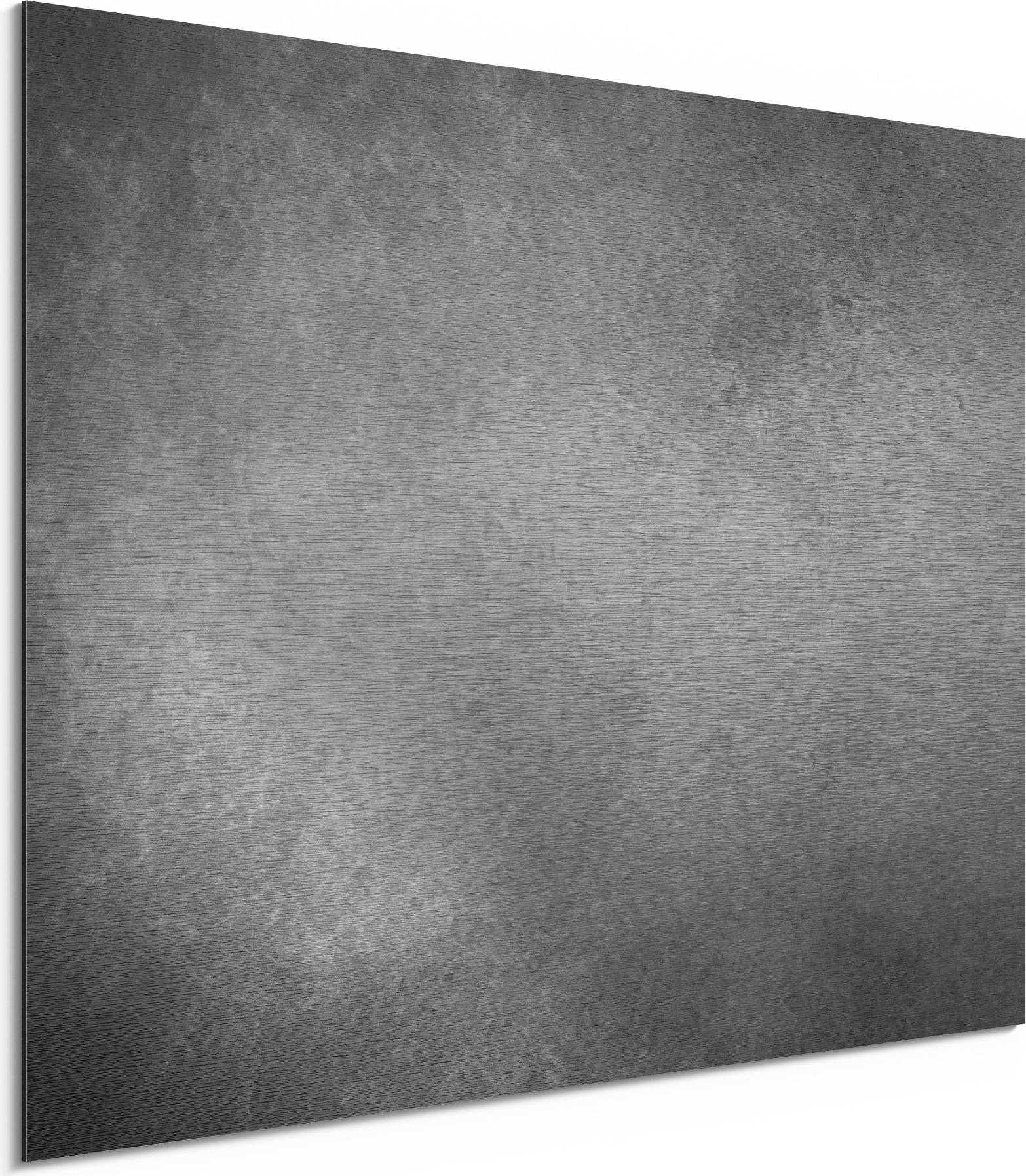 DEQORI Alu-Dibond Bild Silber 40x30 cm 'Leere Schultafel' Wandbild Metall dünn Design AD-40-30-S-1951-UV