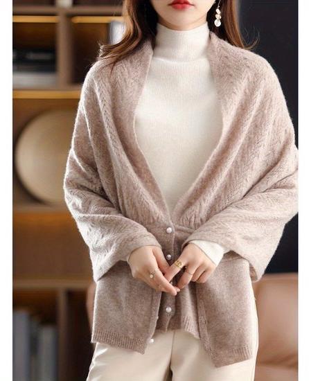 OEM Elegante wollen sjaal mit Kameelfarbe und Perlen, für Damen, winddicht und warm, Casual- oder Formelleinsatz 2026