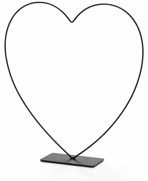 Non Branded Dekorativer Herzrahmen Schwarz 58 cm