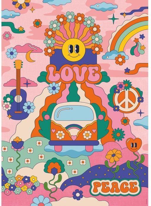 Ravensburger Spielverlag 1000-teiliges Puzzle im Hippie-Stil/Cha-Cha-Pop. Ab 14 Jahren. Hochwertiges Puzzle. Künstlerkollektion. 12001443. Nathan