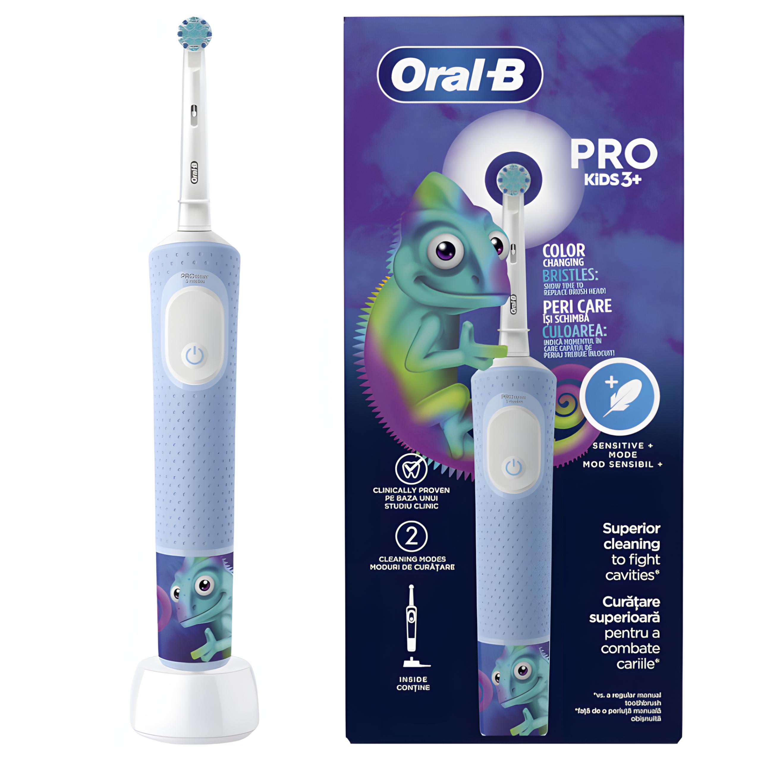 Braun Oral-B Elektrische Kinderzahnbrste Oral-B Vitality Pro D103 Kids Kameleon 2 Putzmodi Timer ab 3 Jahren