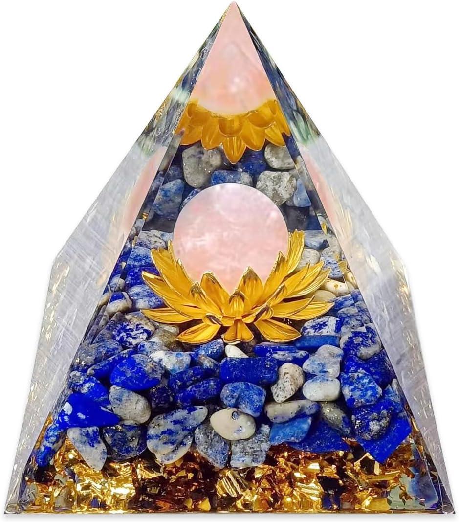 Markenlos Orgon-Amethyst-Pyramide, Pyramidenkristall aus Orgonit, Reiki-Pyramide für Meditation, Chakra-Heilung und Yoga, spirituelles Geschenk, 5 cm