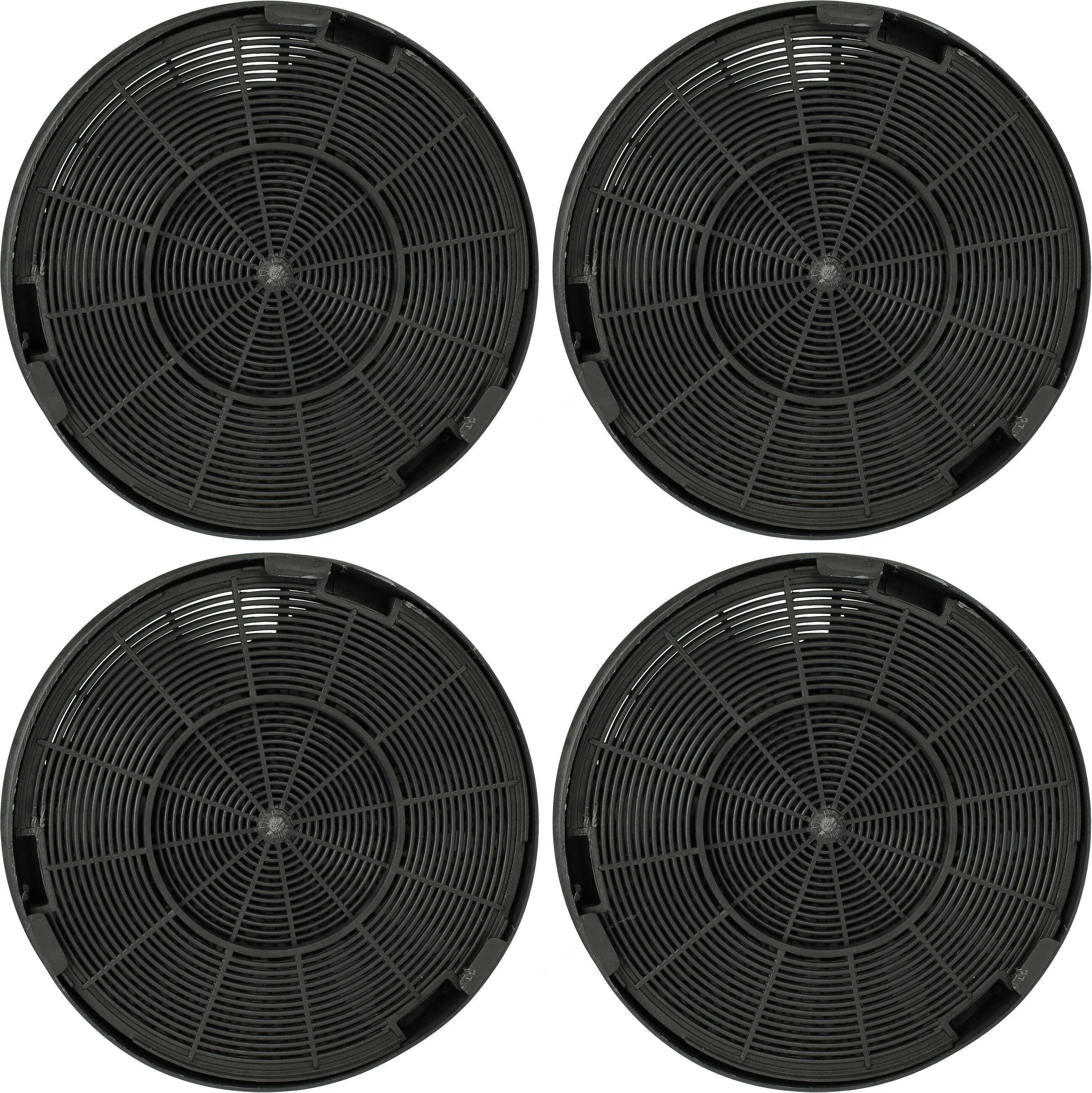 vhbw 4x Aktivkohlefilter kompatibel mit Franke Linfa FDL 764 XS, Linfa FDL 664 XS, Linfa FDL 964 XS, Leto FLE 905 XS Dunstabzugshaube - 19,6 cm