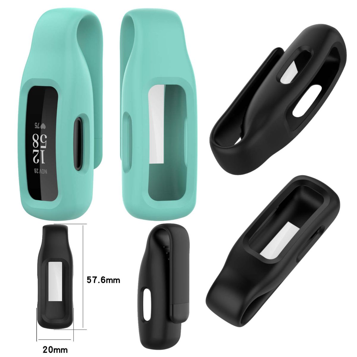 Pre Fitbit Inspire 3 Vysoko kvalitný plast / oceľ / TPU puzdro Clip Watch Smart Sport Case Green