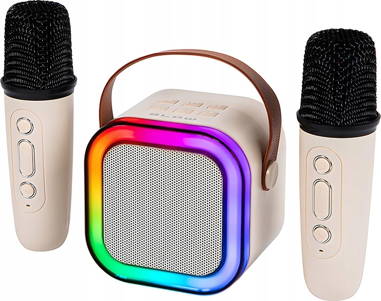 Mobilný Reproduktor Karaoke Rgb 10W 2X Mikrofón, Bluetooth, Usb-C, Rukoväť