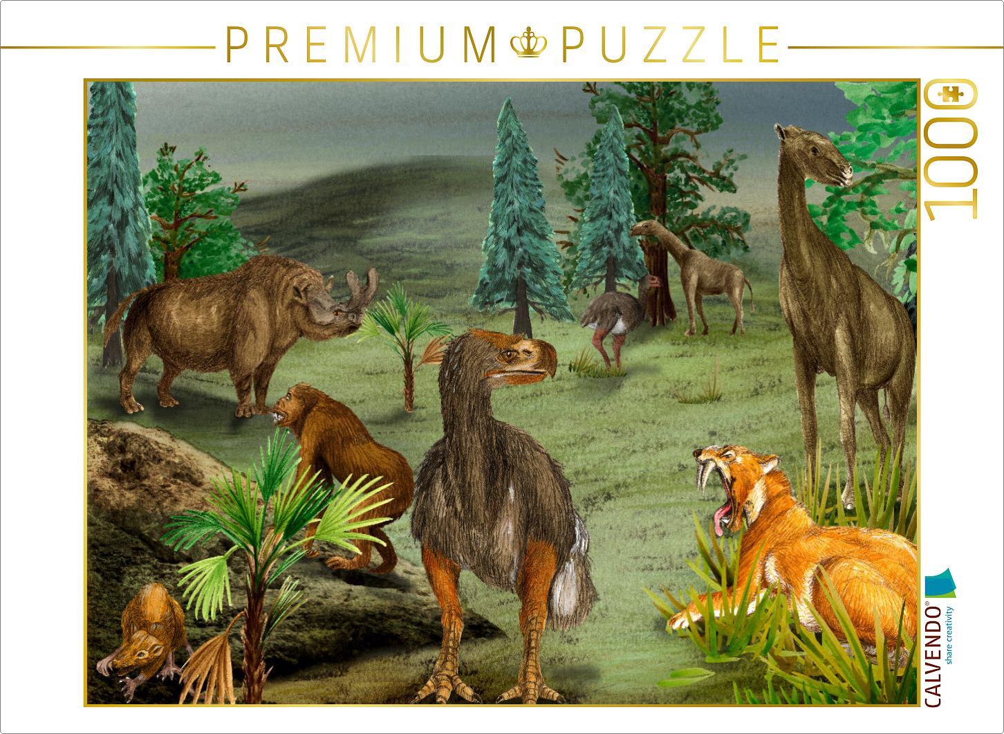 CALVENDO Puzzle Erdzeitalter Tertiär, Leben auf dem Land | 1000 Teile Lege-Größe 64x48cm Foto-Puzzle für glückliche Stunden