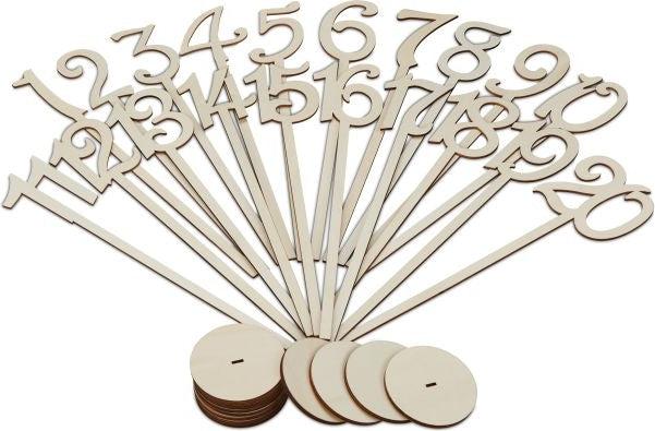 B2X Tischnummer Hochzeit 1-20