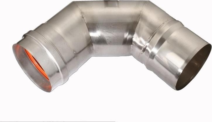 KRZYS-POL 90-Grad-Kniestück DN 60 einwandig Brennwert für Brennwert-/Turbokessel