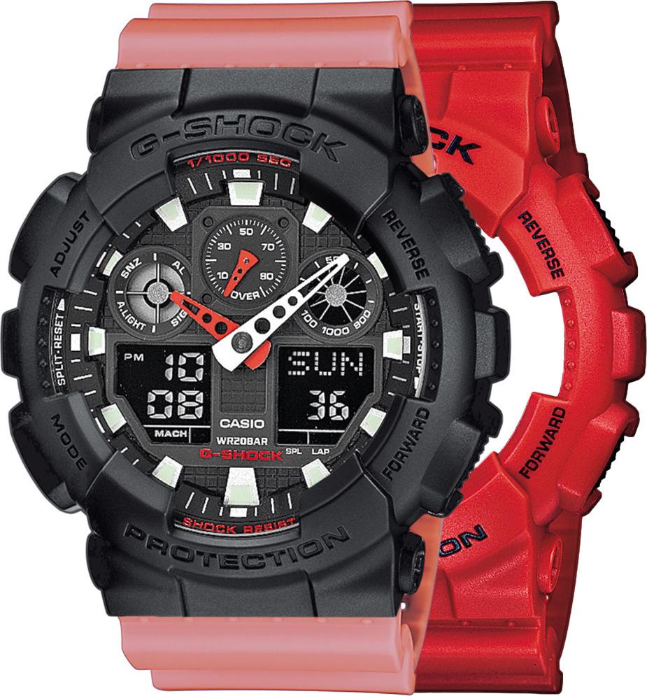 Zegarek Casio G-Shock SET GA-100B-4AER + BEZEL 10358741 + PASEK 10498150 20BAR