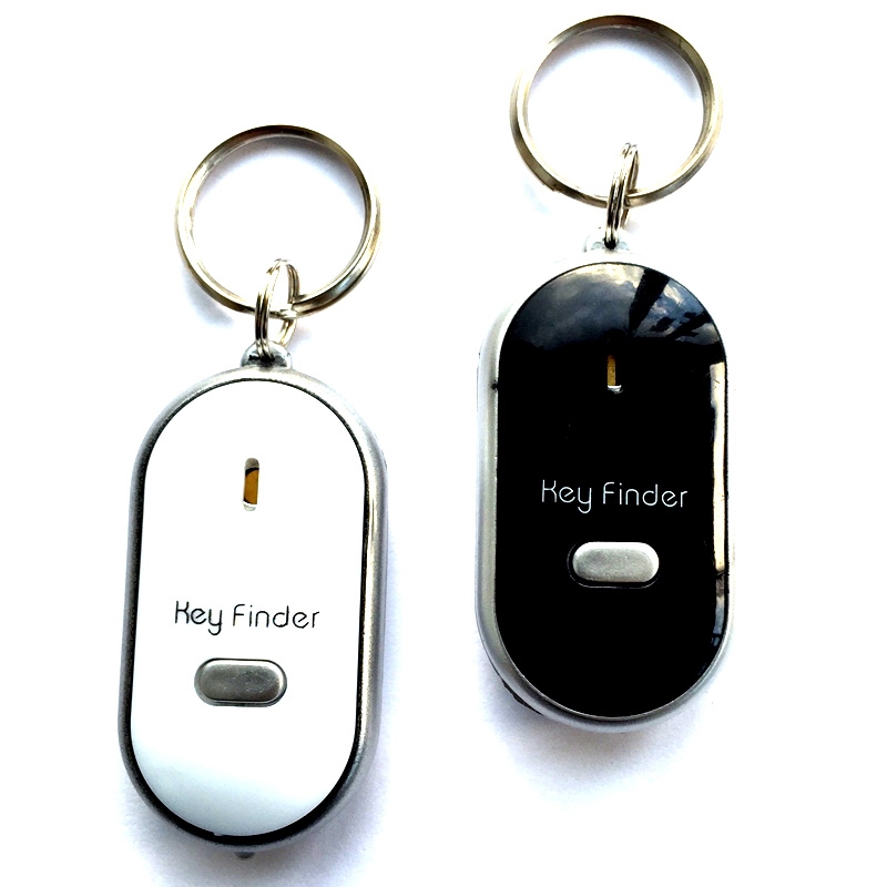 2er Schlüsselfinder Key Locator LED schwarz Schlüsselanhänger Anti-verloren 