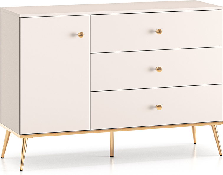 Buffet Olivia mit 3 Schubladen und 1 Tür, Kaschmir, 120cm