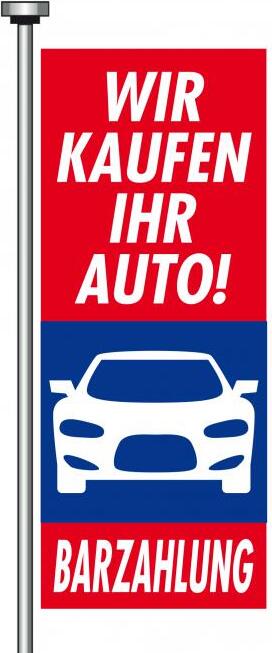 AHB Fahne "Barzahlung", 120 x 300 cm