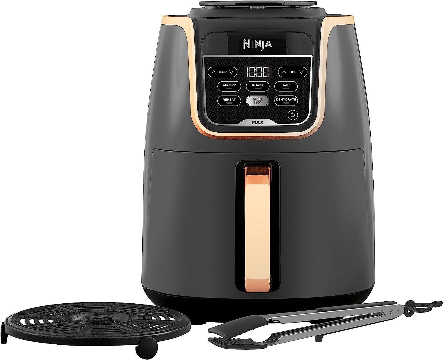 NINJA Heißluftfritteuse MAX 5in1 Airfryer Heissluftfritteuse XXL 5,2L Fritteuse 60 min Timer, 1750,00 W, Friteuse Heißluftfritteuse Fettfrei Heißluft