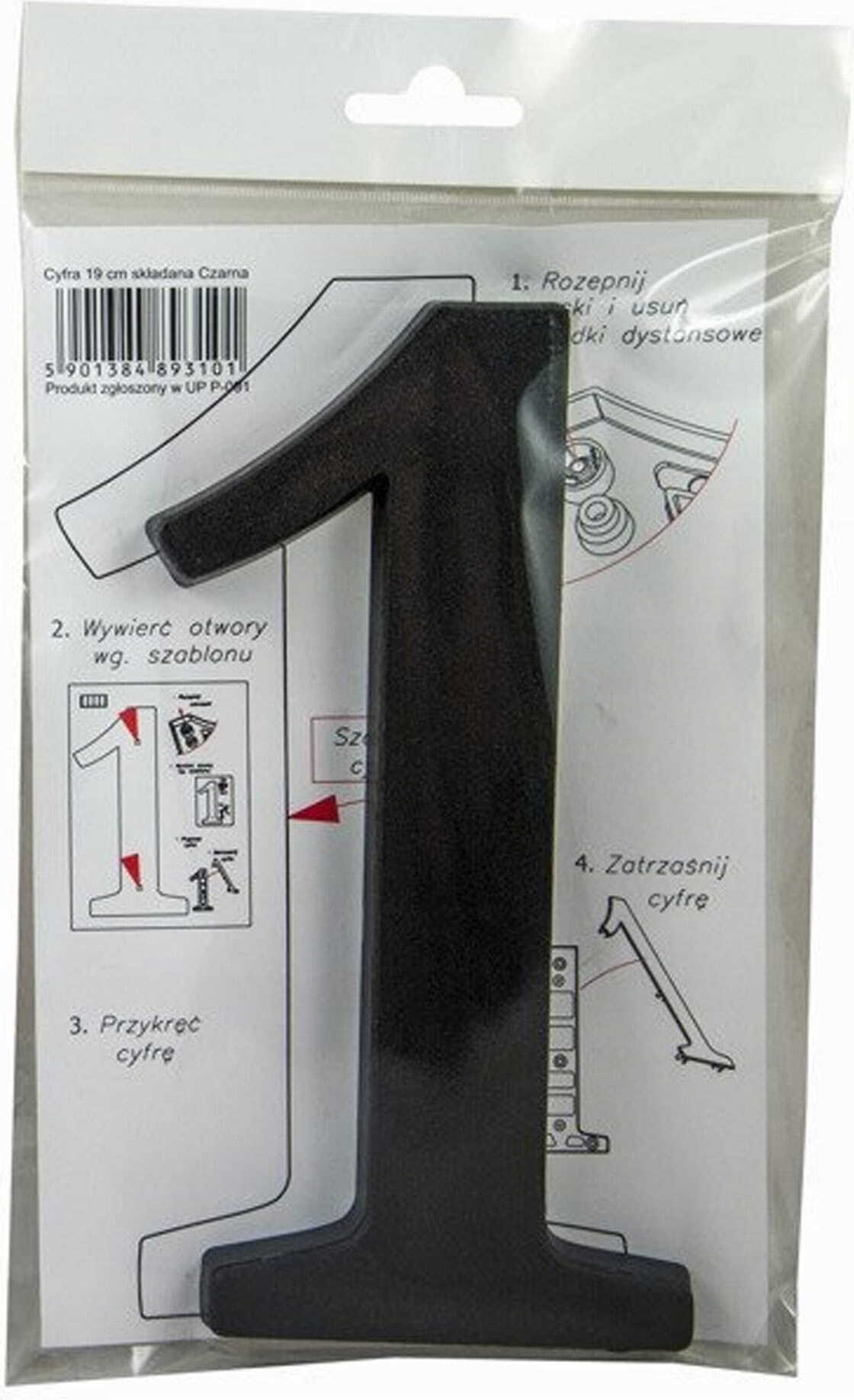 Hausnummer Nummer 1 schwarz 19 cm Hausnummern Kaufland.de