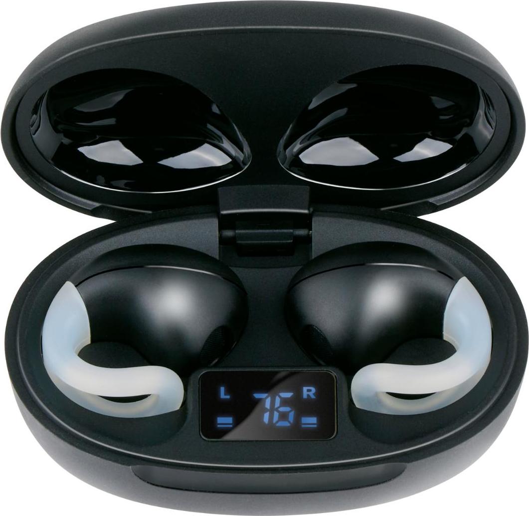 Grundig Wireless Earbuds Bluetooth - bezdrôtové slúchadlá s LED indikátorom a nabíjacím puzdrom - do uší s technológiou OWS a nabíjačkou USB-C - čierne