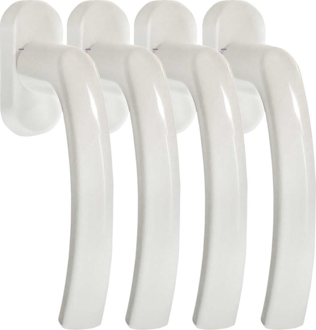 Häusler Onlinehandel GmbH Fenstergriff FG 8 Weiss 4 Stück Rasterolive Fensterbeschlag Fenstergriffe 254-0002