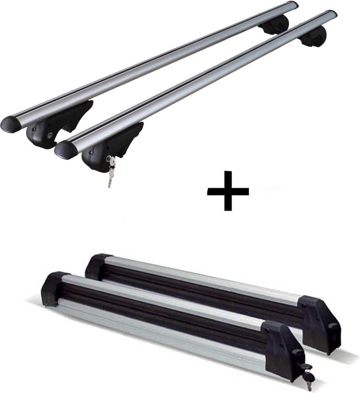 VDP Dachträger Rio 120 + Skiträger / Snowboardträger / Skihalter ausziehbar kompatibel mit Renault Megane Sportour 02-10 VDP_3870_VDP_Rio_120_meganekm